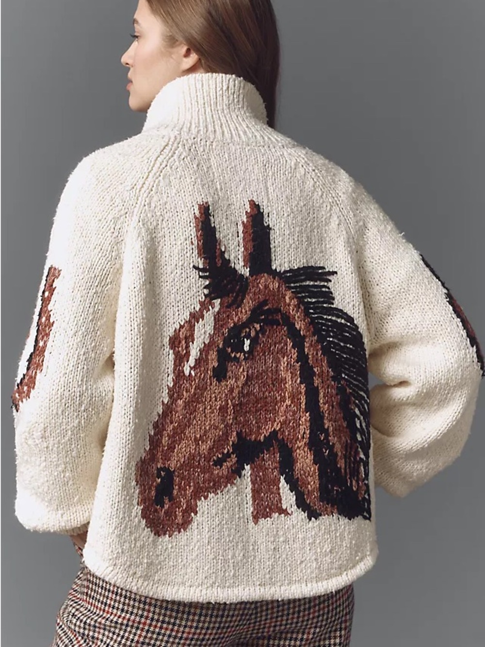 Pilcro Western Horse Graphic Cardigan Sweater | Size S